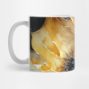 Organic Sunflower - Semi Abstract Alcohol Ink Resin Art Mug